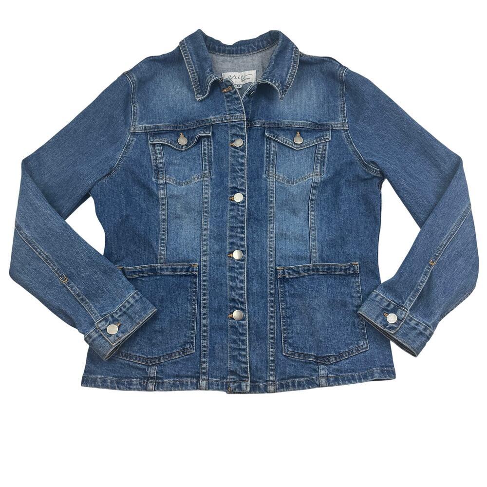 Eric New York Vintage Cotton Stretch Pockets Denim Jacket Women's Size 14